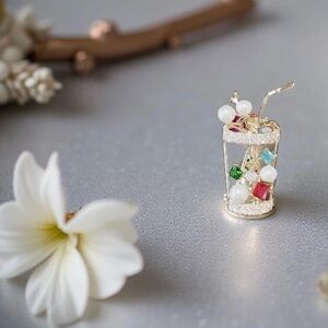 Elegant Gold Sip Pin with Multicolor Gems • Gift • Her